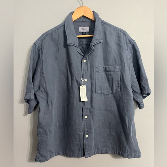 American Eagle Blue Button Up Large - Picture 1 of 3